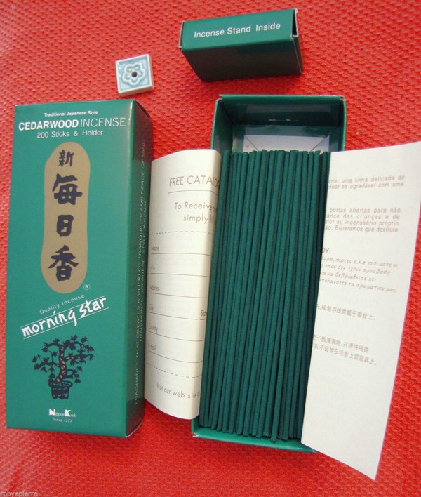 600 incensi giapponesi + porta incenso 3 scatole da 200 bastoncini dal  Giappone NIPPON KODO MORNING STAR SALVIA MUSCHIO AMBRA : .it: Casa e  cucina